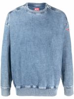 Diesel sweat en jean D-Krib à effet délavé - Bleu