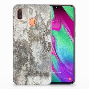 Samsung Galaxy A40 TPU Siliconen Hoesje Beton Print