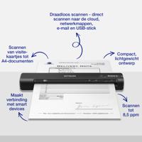 Epson WorkForce ES-60W, snelle draadloze mobiele A4-scanner met Wi-Fi-connectiviteit, ScanSmart-technologie en LCD-scherm - thumbnail