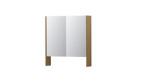 INK SPK3 spiegelkast met 2 dubbel gespiegelde deuren, open planchet, stopcontact en schakelaar 70 x 14 x 74 cm, fineer natur - thumbnail