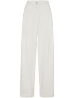 Brunello Cucinelli pantalon droit à taille haute - Blanc