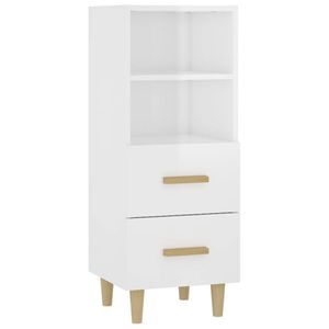 vidaXL Dressoir 34,5x34x90 cm bewerkt hout hoogglans wit