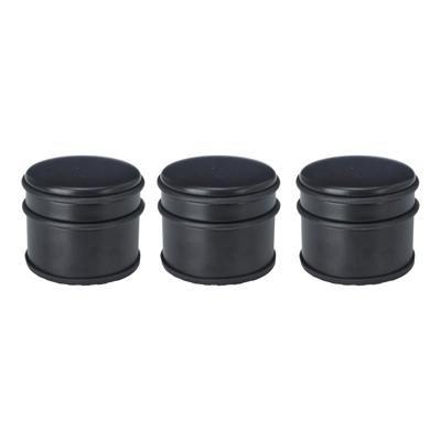 Deurstopper - 3x - rond - RVS - mat zwart - 9 x 9 x 7.5 cm - 1 kilo gewicht