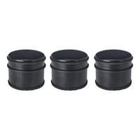 Deurstopper - 3x - rond - RVS - mat zwart - 9 x 9 x 7.5 cm - 1 kilo gewicht