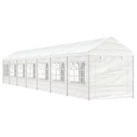 Prieel met dak 15,61x2,28x2,69 m polyetheen wit