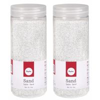 2x Fijn decoratie zand wit 475 ml