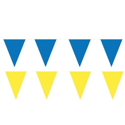 Gele en Blauwe feest punt vlaggetjes pakket - 120 meter - slingers/ vlaggenlijn - 12 vlaggenlijnen Gele en Blauwe feest punt vlaggetjes pakket - 120 meter - slingers/ vlaggenlijn - 12 vlaggenlijnen