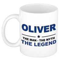 Naam cadeau mok/ beker Oliver The man, The myth the legend 300 ml - Naam mokken