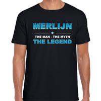Merlijn Voornaam cadeau - The man, The myth the legend - zwart - voor heren - verjaardag