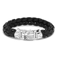 Buddha to Buddha 127BL Armband Mangky leder zwart (E+) 20 cm - thumbnail