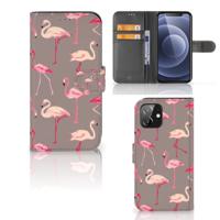 iPhone 12 | 12 Pro (6.1") | Telefoonhoesje | Met pasjeshouder | Flamingo