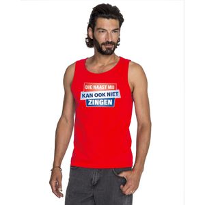 Tanktop / mouwloos Kan ook niet zingen shirt rood heren