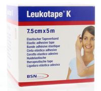 K elastische tape 5m x 7.5cm huidkleur