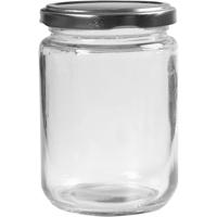 Creativ Company Glazen pot, h: 11 cm, d 7,5 cm, 370 ml, transparant, 6 stuk/ 1 doos