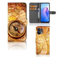 OPPO Reno8 | Flip Cover | Kompas | Portemonnee hoesje OPPO Reno8 | Flip Cover | Kompas | Portemonnee hoesje