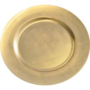 Kaarsenbord/plateau goud glimmend 33 cm rond