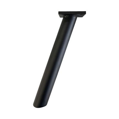 Stalen schuine meubelpoot zwart rond ø 3 cm en hoogte 22 cm