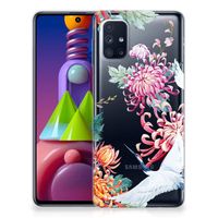 Samsung Galaxy M51 TPU Hoesje Bird Flowers - thumbnail