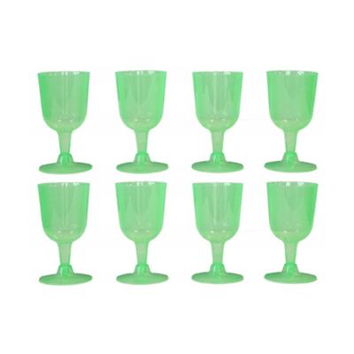 Wijnglazen - 8x - groen - kunststof - 160ml - herbruikbaar wijnglas