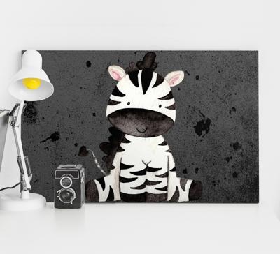 Andere dieren schilderij op canvas Vrolijke zebra cartoon