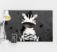 Andere dieren schilderij op canvas Vrolijke zebra cartoon