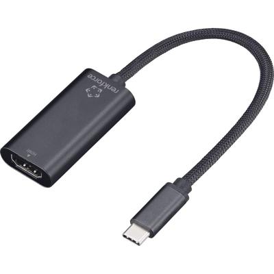 Renkforce RF-TCA-200 USB 3.2 Gen 1-hub 1 + 1 poorten Met USB-C stekker Zwart
