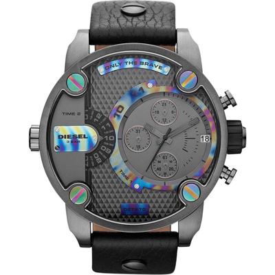 Diesel heren DZ7270 &apos;Little Daddy&apos; chronograaf lederen horloge