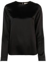 Saint Laurent blouse en soie à détail d'ouverture goutte d'eau - Noir - thumbnail