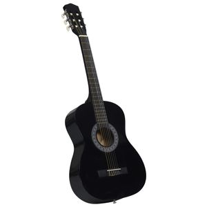 VidaXL Gitaar klassiek beginner en kinderen 3/4 36" zwart