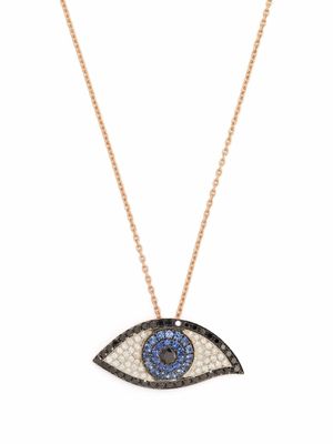 Monan collier en or rose 18ct serti de saphirs et de diamants