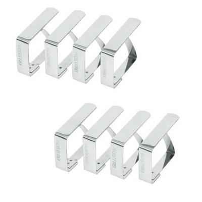 Tafelkleed klem - 8x - RVS - 5 x 4 cm - tafelzeil klemmen