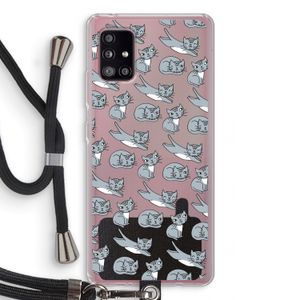 Poezen: Samsung Galaxy A51 5G Transparant Hoesje met koord