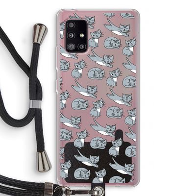 Poezen: Samsung Galaxy A51 5G Transparant Hoesje met koord