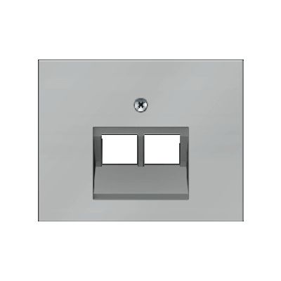 Centraalplaat UAE doos 2 x RJ45 Berker K1 K5 edelstaal RVS 14097004