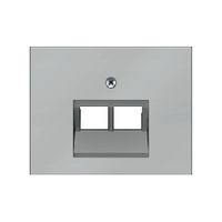 Centraalplaat UAE doos 2 x RJ45 Berker K1 K5 edelstaal RVS 14097004
