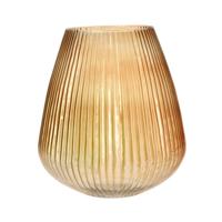 Excellent Houseware Vaas - glas - amber goud - 25 x 37 cm