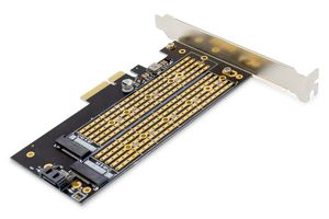 Digitus DS-33172 2 + 1 poorten M.2-controller PCIe x4 Geschikt voor: M.2 SATA SSD, M.2 PCIe NVMe SSD Incl. Low-Profile slotplaat
