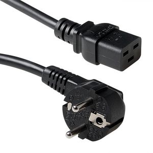 ACT AK5183 230V Stroomkabel CEE7/7 Male (Haaks)/C19 Zwart - 60 cm