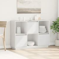 Dressoir 110,5x35x80 cm massief grenenhout wit