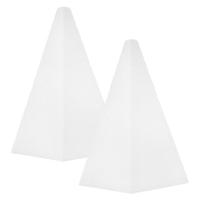 Piepschuim vorm/figuur - 2x - piramide - wit - H20 cm - hobby/knutsel materialen