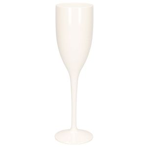 Onbreekbaar champagne/prosecco flute glas wit kunststof 15 cl/150 ml   -