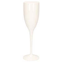 Onbreekbaar champagne/prosecco flute glas wit kunststof 15 cl/150 ml   -