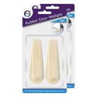 Set van 4x stuks deurstoppers/deurwiggen - wit - 12 cm - rubber - thumbnail