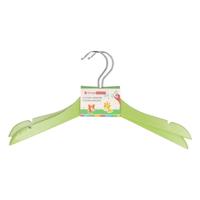 Storage Solutions kledinghangers voor kinderen - 2x stuks - hout - Klerenhangers - limegroen