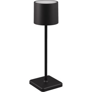 LED Tafellamp met Oplaadbare Batterijen - Trion Ferno - 1.5W - Aanpasbare Kleurtemperatuur - Waterdicht IP54 - Vierkant - Zwart