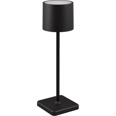 LED Tafellamp met Oplaadbare Batterijen - Trion Ferno - 1.5W - Aanpasbare Kleurtemperatuur - Waterdicht IP54 - Vierkant - Zwart