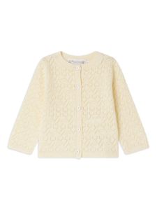 Bonpoint cardigan Clayel en maille ajourée - Jaune