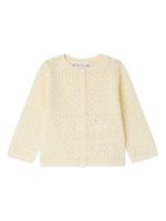 Bonpoint cardigan Clayel en maille ajourée - Jaune