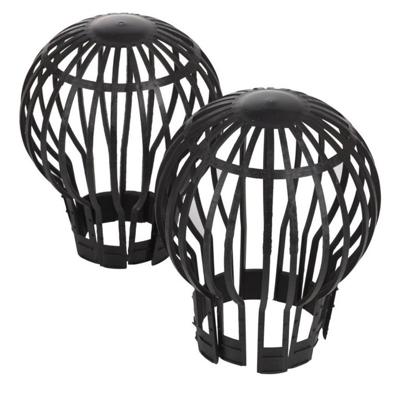 Gootbescherming/dakgootbeschermers - 2x stuks - 12 x 15 cm - kunststof - antraciet