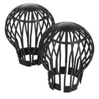 Gootbescherming/dakgootbeschermers - 2x stuks - 12 x 15 cm - kunststof - antraciet